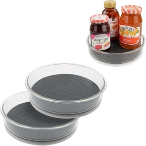 image:imageSpectrum Medium Lazy Susan Organizers 95 in Pack of 2 for Cabinet Pantry Table Rotating Kitchen Storage Spice Rack Fridge Organization Charcoal Gray Spinning Turntable for Sauces Jams CondimentsSmall