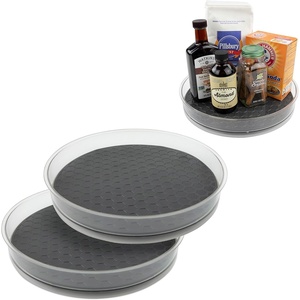 image:imageSpectrum Medium Lazy Susan Organizers 95 in Pack of 2 for Cabinet Pantry Table Rotating Kitchen Storage Spice Rack Fridge Organization Charcoal Gray Spinning Turntable for Sauces Jams CondimentsMedium