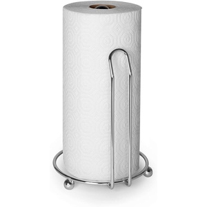 image:imageSpectrum Pantry Works Countertop Paper Towel Holder for Kitchen Countertop amp Dining Room Table Sturdy Steel Upright Paper Towel Roll Dispenser with Weighted Base Fits Most Roll Sizes Chrome Finish