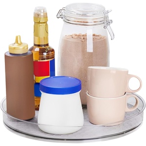 image:imageSpectrum XL Lazy Susan Organizer 1225 in for Large Cabinet Fridge Pantry Table Shelf Bath Kitchen Organization Oyster Gray Extra Large Rotating Turntable Storage for Condiments Spice Bottles