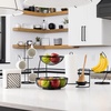 image:imageSpectrum Finley 2 Tier Black Fruit Bowl for Kitchen Counter amp Dining Table Serving Organization Modern Matte Metal Tiered Fruit Basket Stand for Product Vegetable Snack Storage Organizer Black
