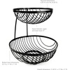 image:imageSpectrum Finley 2 Tier Black Fruit Bowl for Kitchen Counter amp Dining Table Serving Organization Modern Matte Metal Tiered Fruit Basket Stand for Product Vegetable Snack Storage Organizer Black