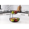 image:imageSpectrum Finley 2 Tier Black Fruit Bowl for Kitchen Counter amp Dining Table Serving Organization Modern Matte Metal Tiered Fruit Basket Stand for Product Vegetable Snack Storage Organizer Black