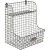 image:imageSpectrum Diversified Vintage Wall Mounted Storage Bin with Shelf WallMount Storage Entryway Mudroom Closet Basket Organizer Industrial Gray