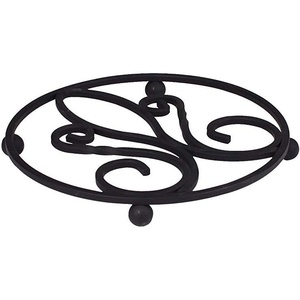 image:imageSpectrum Diversified Patrice HeatResistant Steel Dining Protector Classic Metal Trivet Table Holds Hot Pots amp Cast Iron Cookware Fleur de Lis Kitchen Decor Black 35510Black