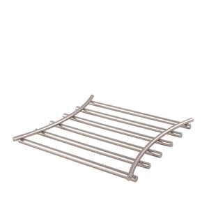 image:imageSpectrum Trivets for Hot Dishes Pots and Pans Heat Resistant Protector for Kitchen Counter Dining Tables Large 8 Inch Euro Square Decorative Metal Trivet Countertop Hot Pot Plate Dish Holder CopperSatin Nickel